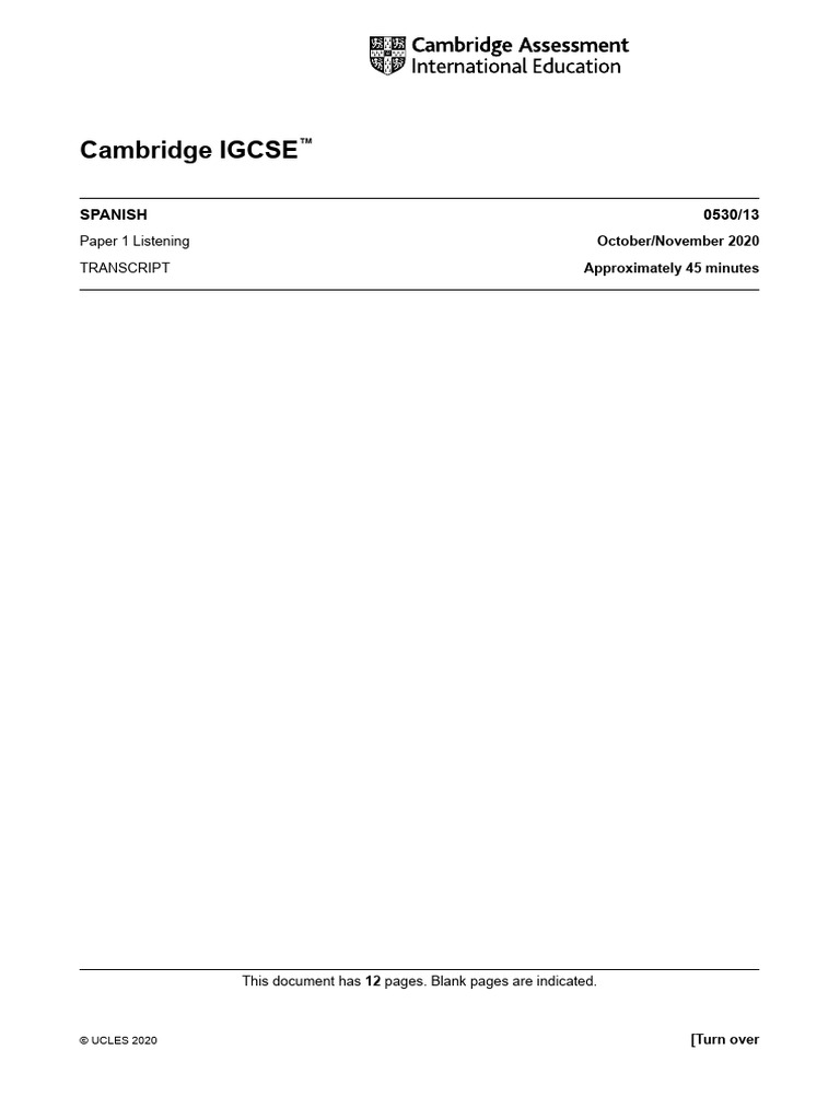 November 2020 Transcript Paper 13 | PDF