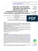 Understanding The Social Media Interactivity Paradox, The Effects of Social Media Interactivity On Communication Quality, Work Interruptions and Job Performance