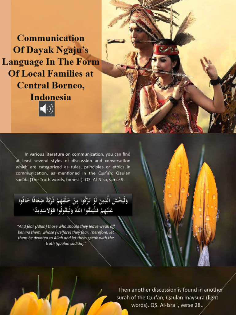Communication of Dayak Ngaju's Language PDF Communication Human