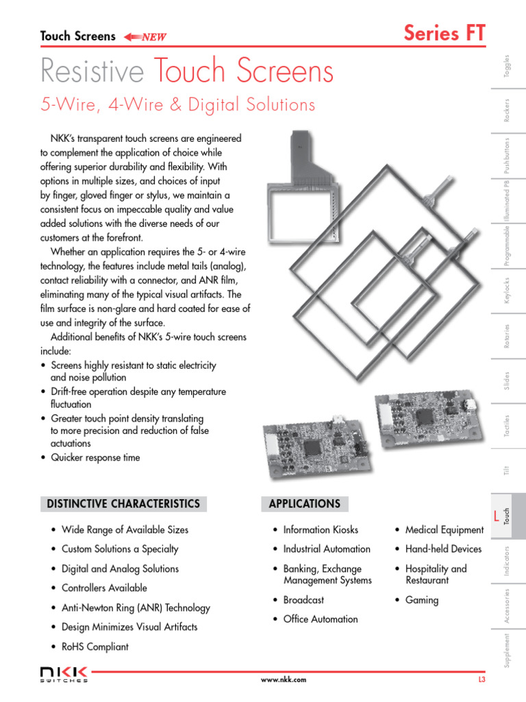 5-Wire, 4-Wire Touch Screens | PDF | Touchscreen | Usb