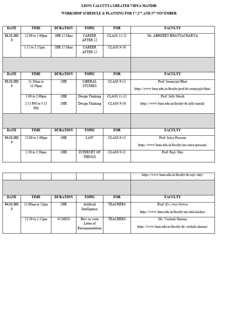 Workshop Planning | PDF