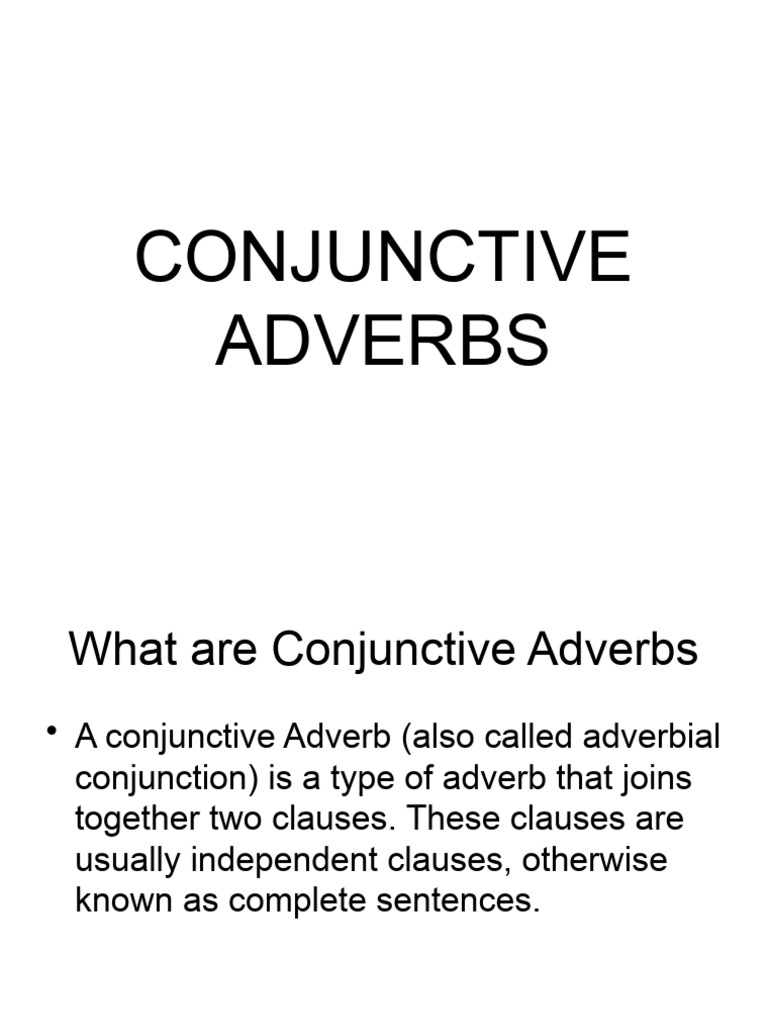 Understanding Conjunctive Adverbs | PDF | Adverb | Syntax