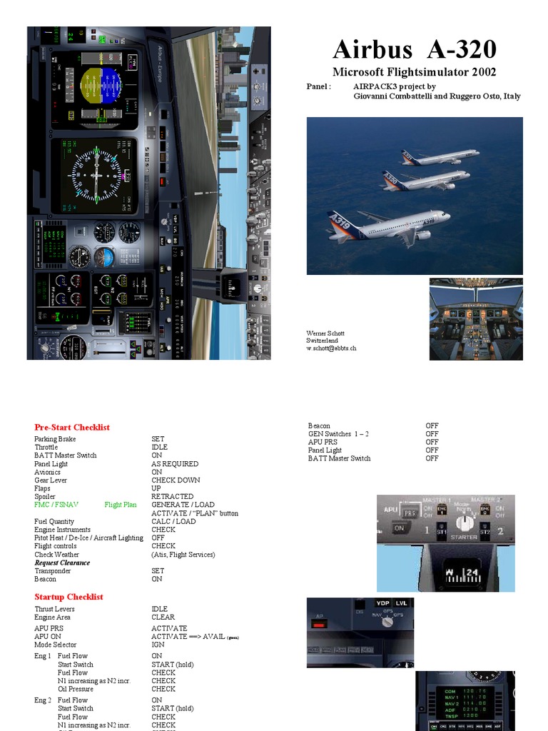 Guide Du Pilote Airbus A320 Pdf Checklist Airbus 320