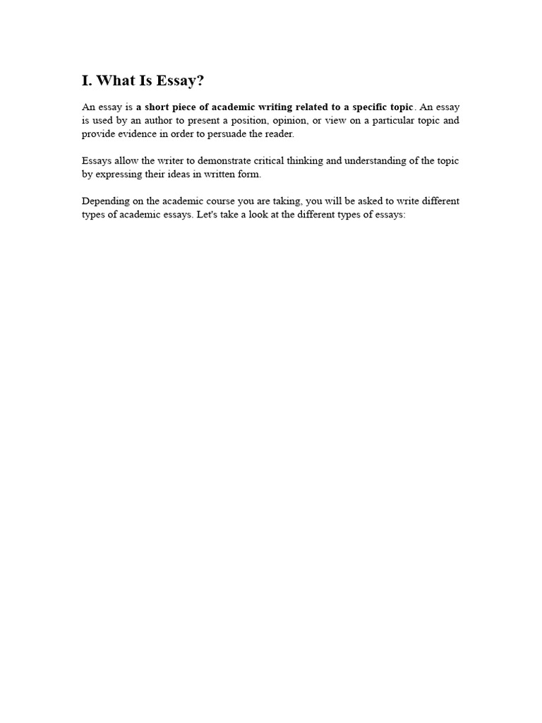 Types and Structure of Essays Explained | PDF | Essays