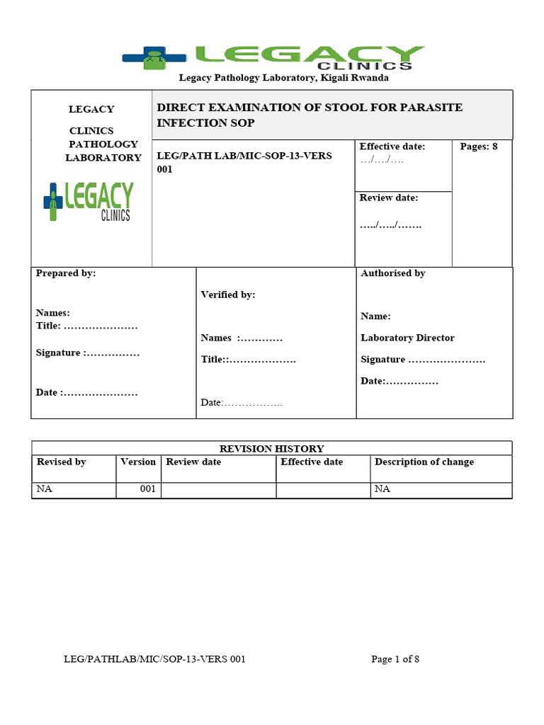 Stool SOP PDF Medical Specialties Clinical Medicine