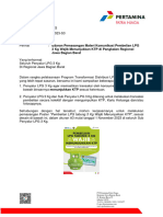 Surat Edaran Pemasangan Materi Komunikasi Pembelian LPG 3KG Wajib Menunjukan KTP Di Pangkalan Regional Jawa Bagian Barat No 1663