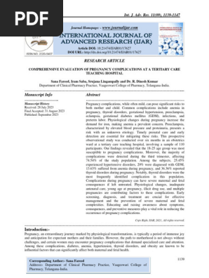 COMPREHENSIVE EVALUATION OF PREGNANCY COMPLICATIONS AT A TERTIARY CARE TEACHING HOSPITAL