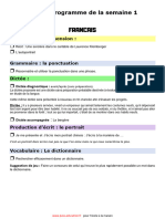 Programme de La Semaine 1 CM1 1