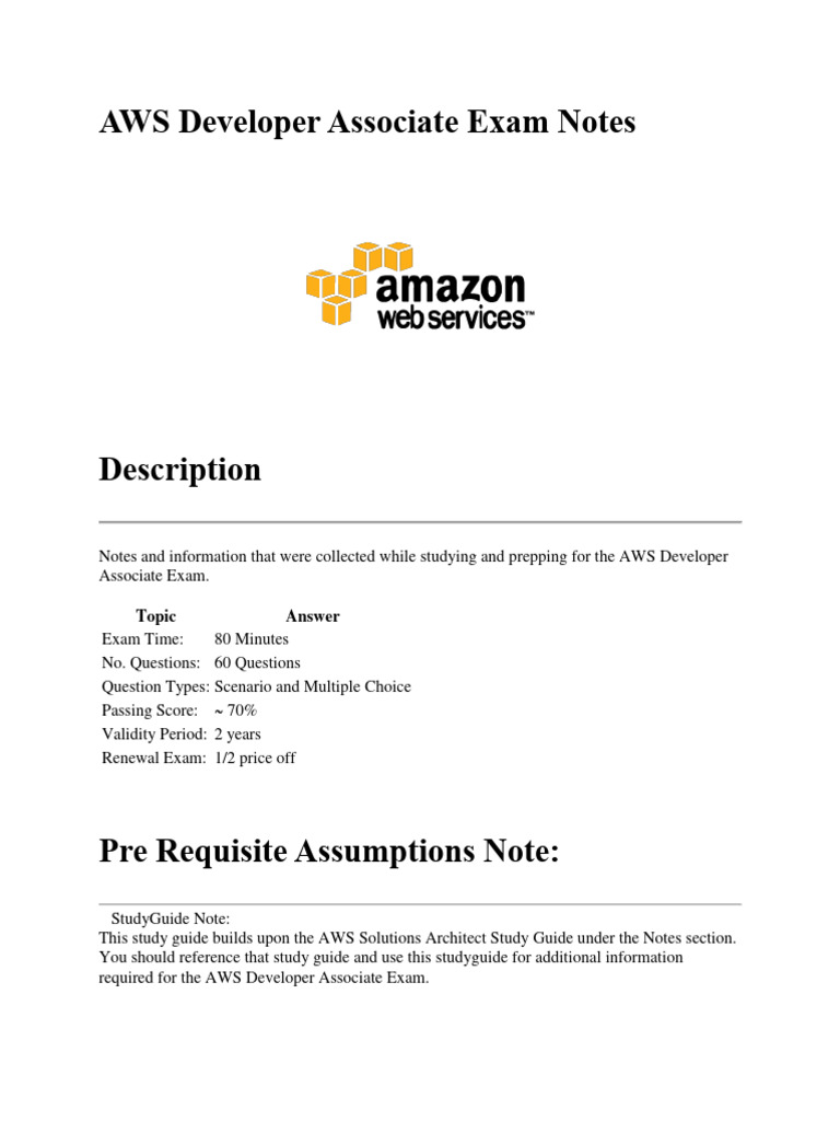 Aws developer associate exam notes pdf networking internet web