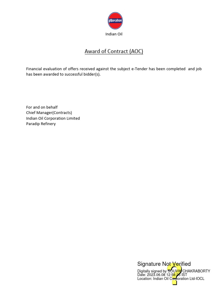 Digitally Signed Not Verified