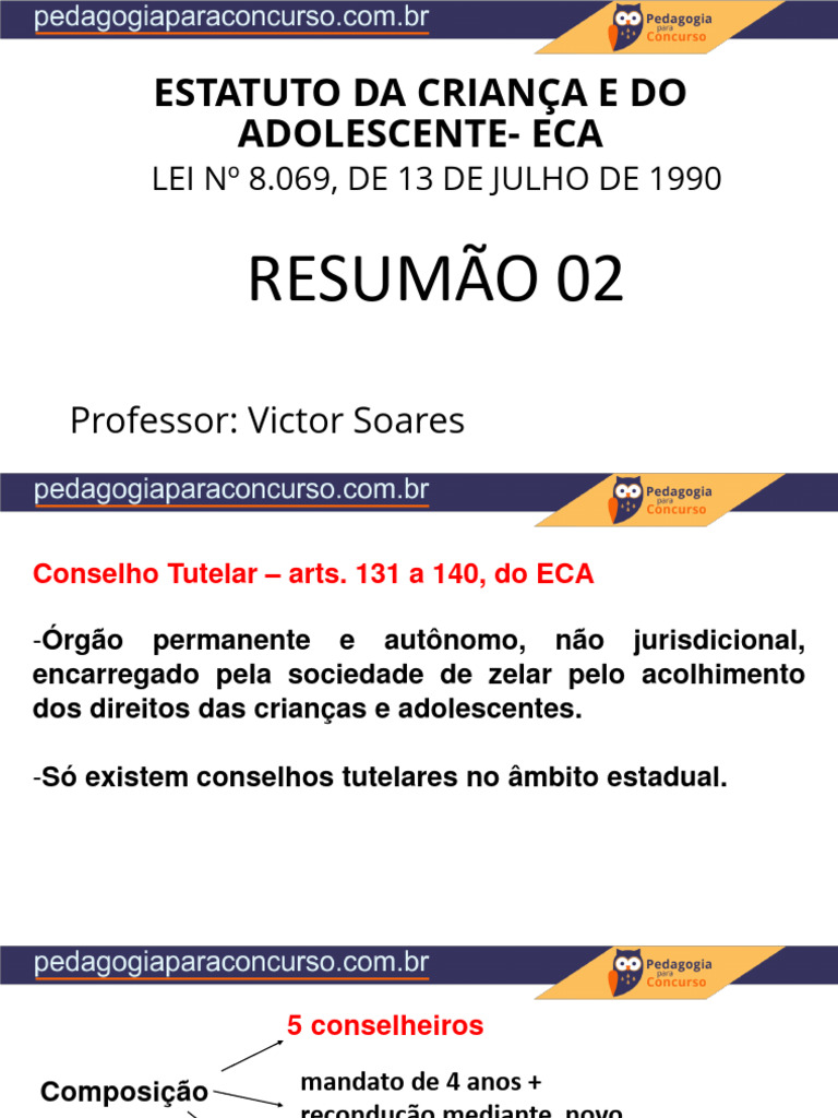 Slide Aula 2 Estatuto Da Crianca e Do Adolescente Eca | PDF ...
