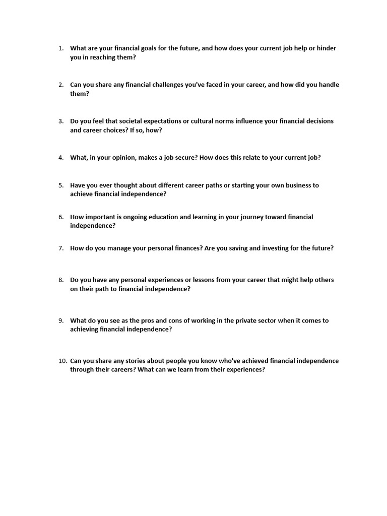 What Are Your Financial Goals For The Future PDF