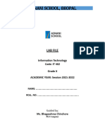 Front and Index Page For Lab File For Grade 10