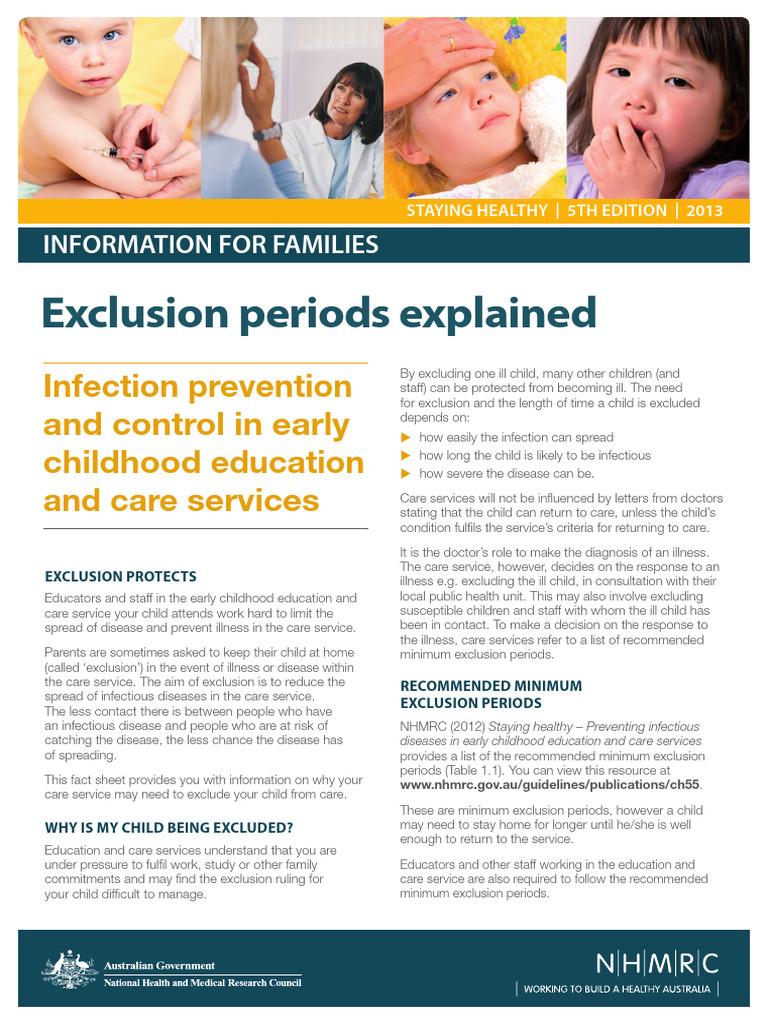 ch55b Exclusion Period Info Sheet PDF Vaccination Infection