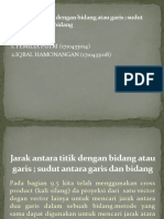 Jarak Antara Titik Dengan Bidang Atau Garis