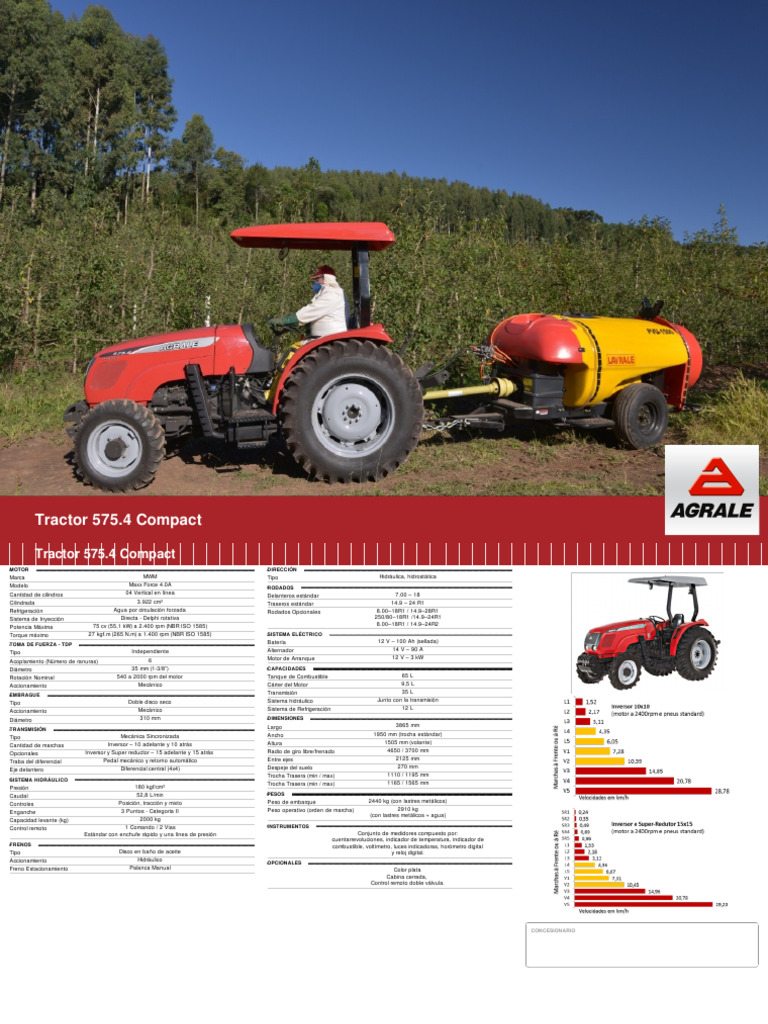 Ficha Técnica Tractor Agrale 575.4 Compact | PDF | Industria automotriz ...