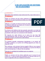 Problemas de Aplicación en Sistema de Ecuaciones