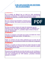 Problemas de Aplicación en Sistema de Ecuaciones 5°