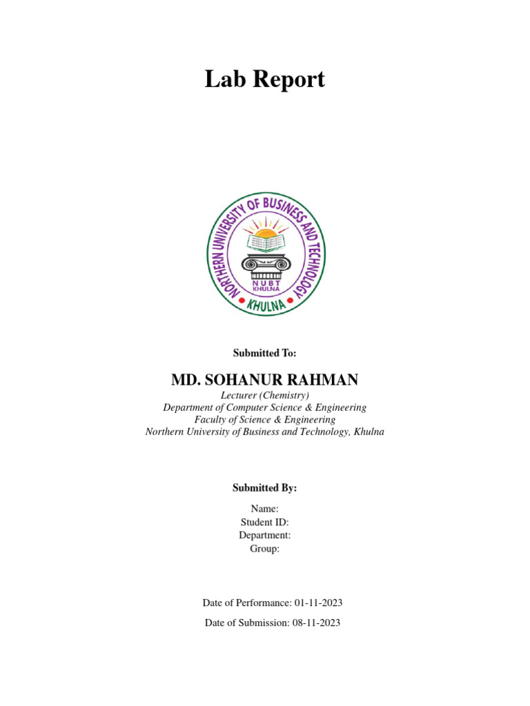 Lab Report Demo PDF Titration Chemistry