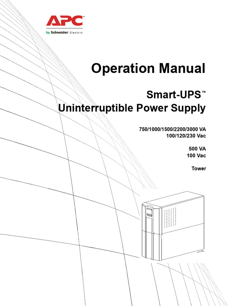 Operation Manual SmartUPS Uninterruptible Power Supply PDF Switch