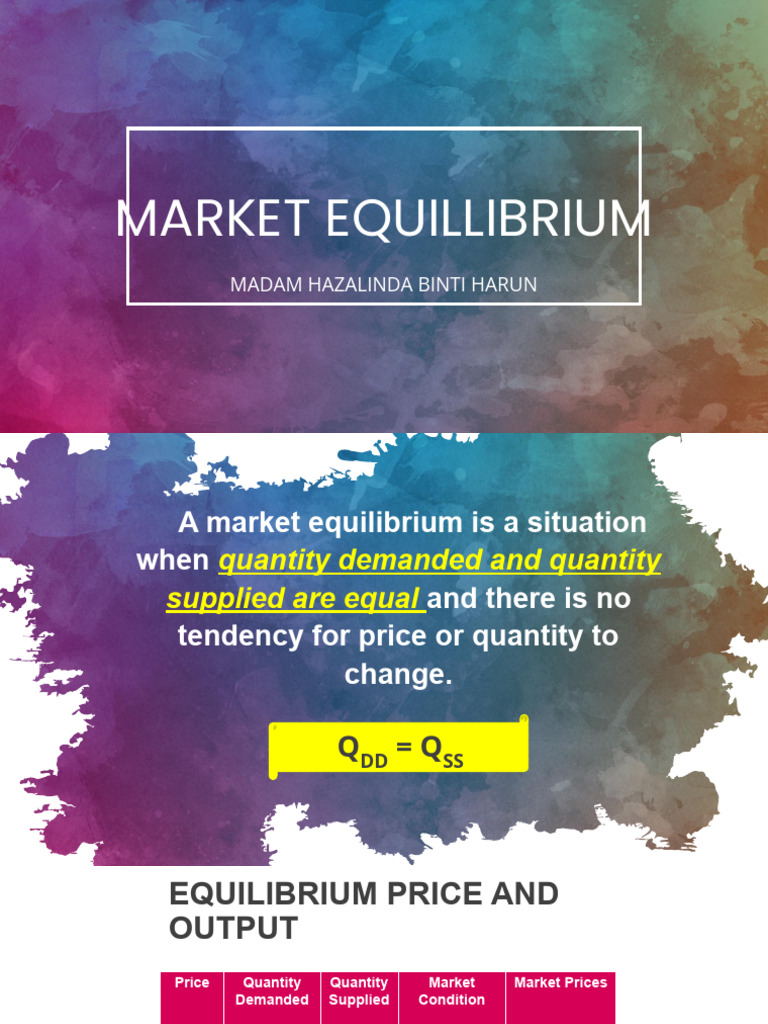 Understanding Market Equilibrium | PDF | Economic Equilibrium ...