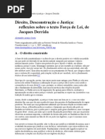 Força de lei - Do direito à justiça - Jacques derrida