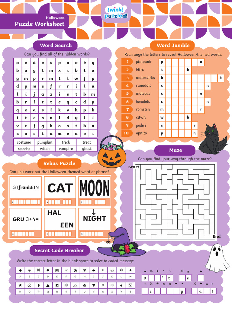 Puzzle - Halloween | PDF | Word Search | Puzzles