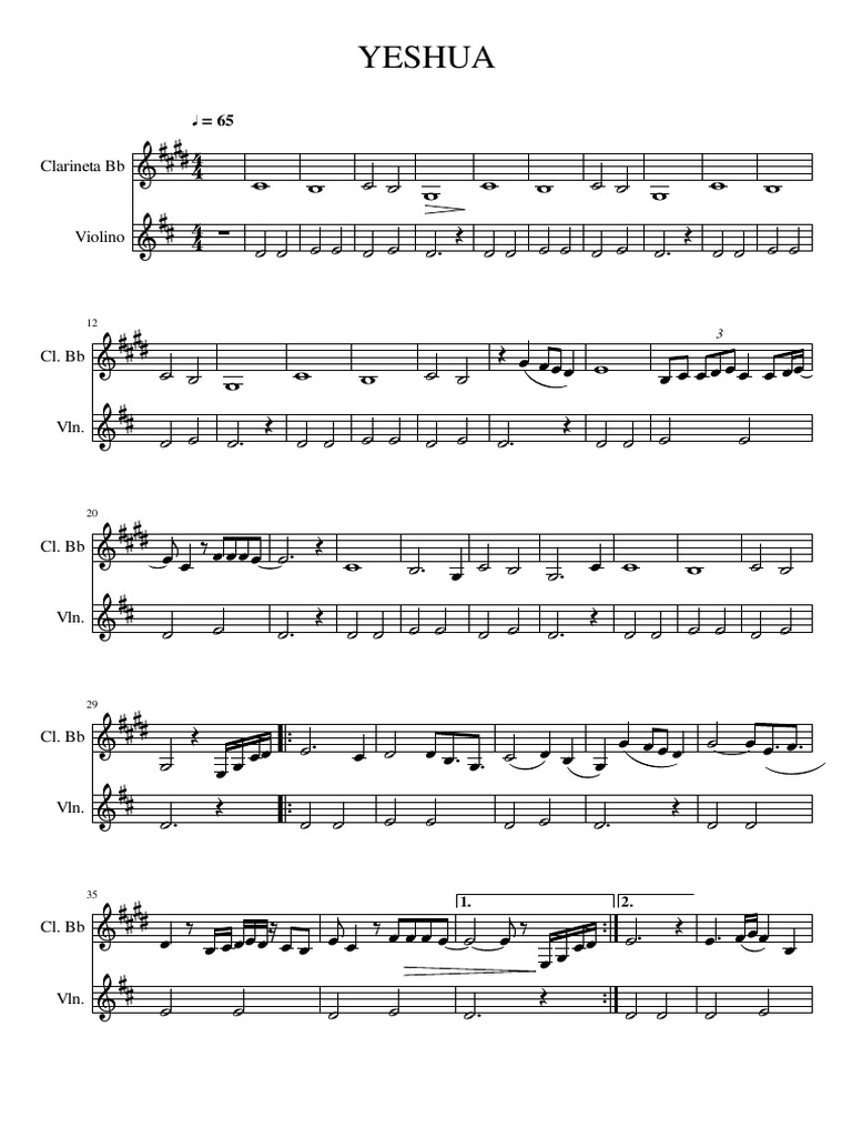 YESHUA-Partitura e Partes | PDF