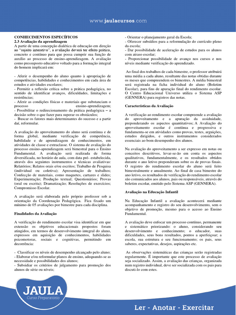 Avaliação da Aprendizagem na Educação | PDF | Aprendizado | Pedagogia