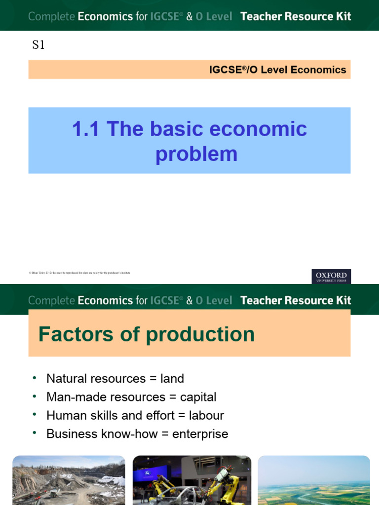 1 1 Basic Economic Problem | PDF | Opportunity Cost | Resource