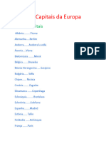 Paises e Capitais Da Europa