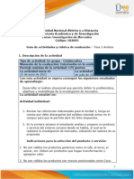 Guía de Actividades y Rúbrica de Evaluación - Unidad 1 - Fase 2 - Análisis