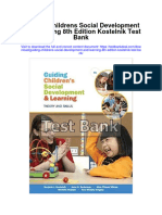 Guiding Childrens Social Development and Learning 8th Edition Kostelnik Test Bank
