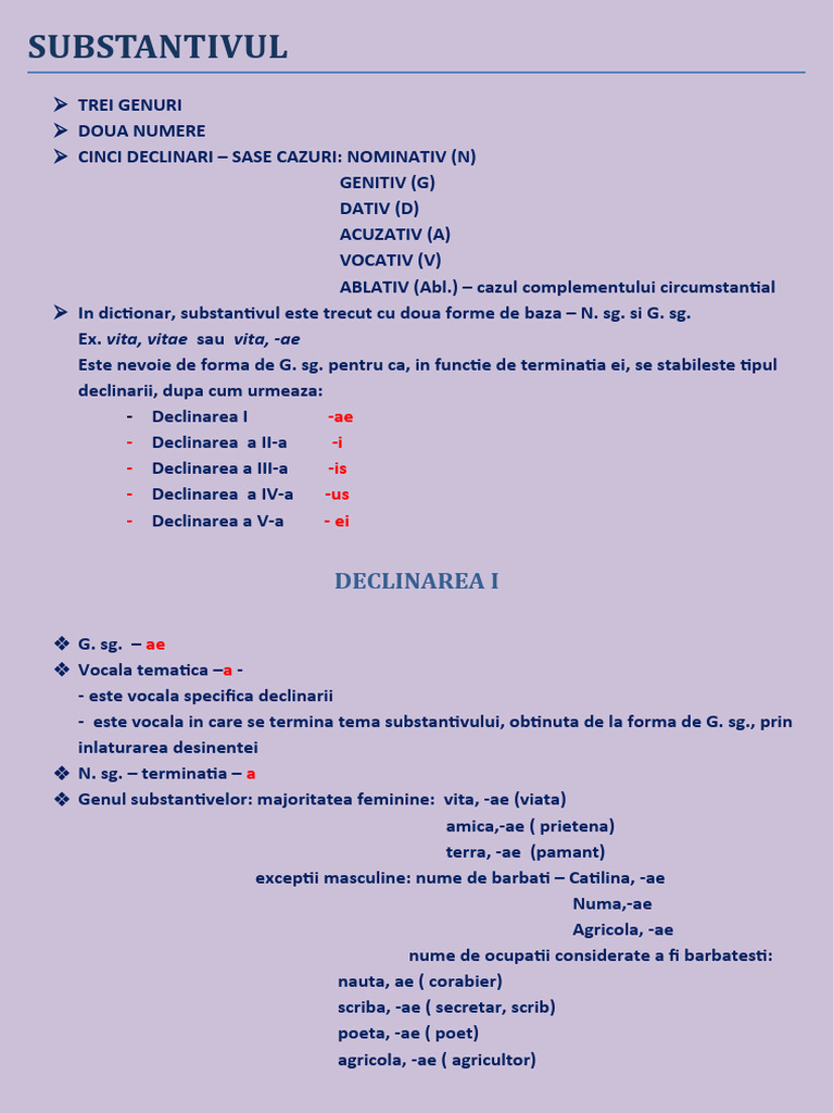 Declinarea 1 | PDF