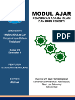 Modul Ajar Pendidikan Agama Islam Dan Budi Pekerti - Makna Shalat Dan Pengaruhnya Dalam Tindakan - Fase D