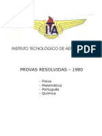 Instituto Tecnológico de Aeronáutica: Provas Resolvidas - 1980
