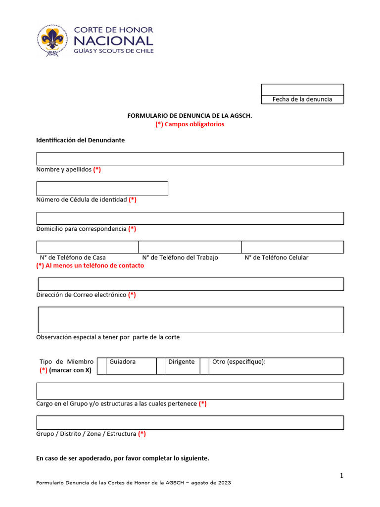1 Formulario de Denuncia CHN | PDF