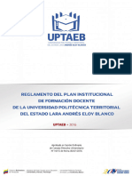 Reglamento Del Plan Institucional de Formación Docente de La Universidad Politécnica Territorial Andrés Eloy Blanco