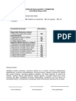 Registro de Evaluación 1º Trimestre - Luz Esperanza