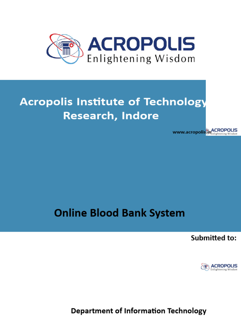 Online Blood Bank System Overview | PDF | Blood Donation | Blood ...