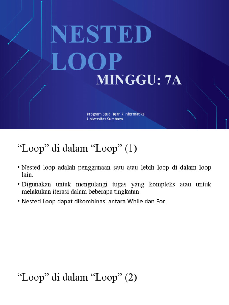 Alpro 7A - Nested Looping | PDF