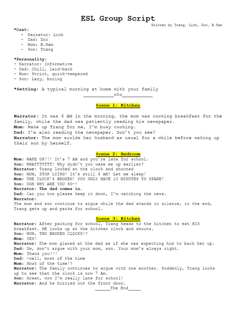 Esl group script pdf