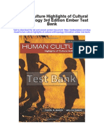 Human Culture Highlights of Cultural Anthropology 3rd Edition Ember Test Bank