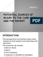 Potential Sources of Injury To The Care Giver