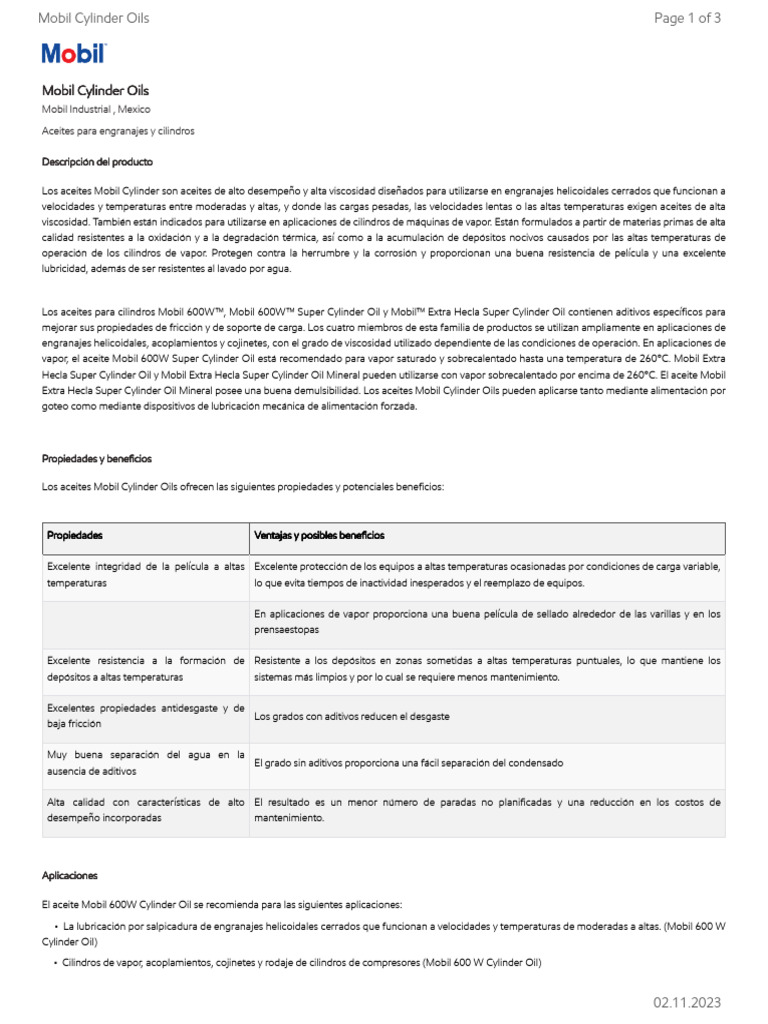 Ft mobil 600 w super cylinder oil pdf engranaje rodamiento mec nico 