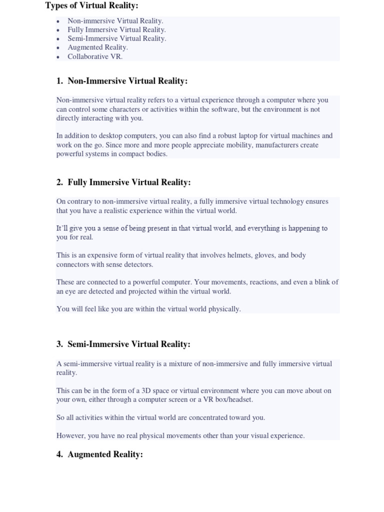 Advantages and Disadvantages of Virtual Reality PDF Virtual Reality