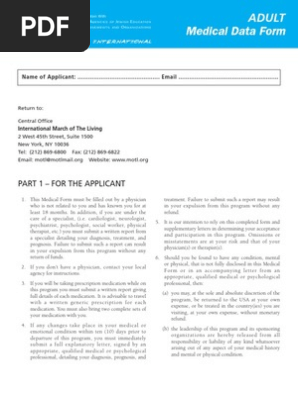 2012 Adult Medical Form