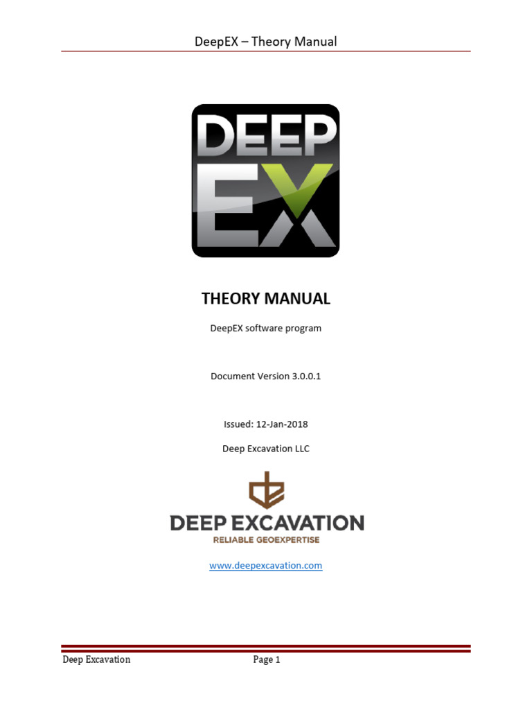 DeepEX Theory Manual 2018 | PDF | Friction | Physical Sciences