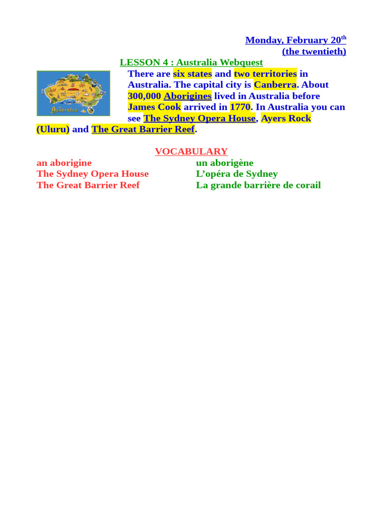 LESSON 4 Australia Webquest 4e4 PDF