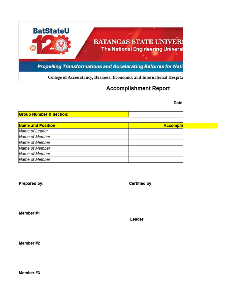 RMA Accomplishment Report Template | PDF